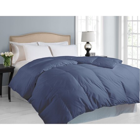 Hotel Grand 700 Thread Count White Down Comforter, Indigo, Twin 018120